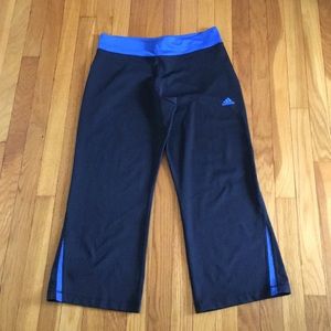 Adidas Black and Blue Flared Leggings, M